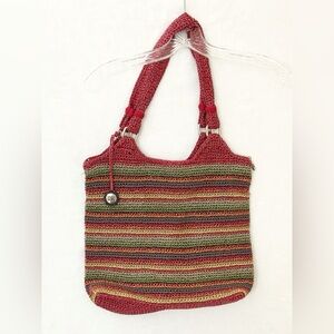 The Sak Red and Green Striped Shoulder Bag